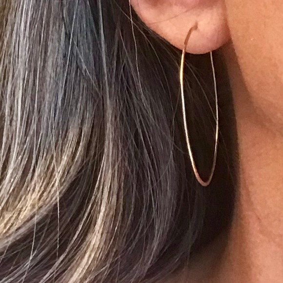 Gold Artisan Made Hoop Earrings - Picture 6 of 7